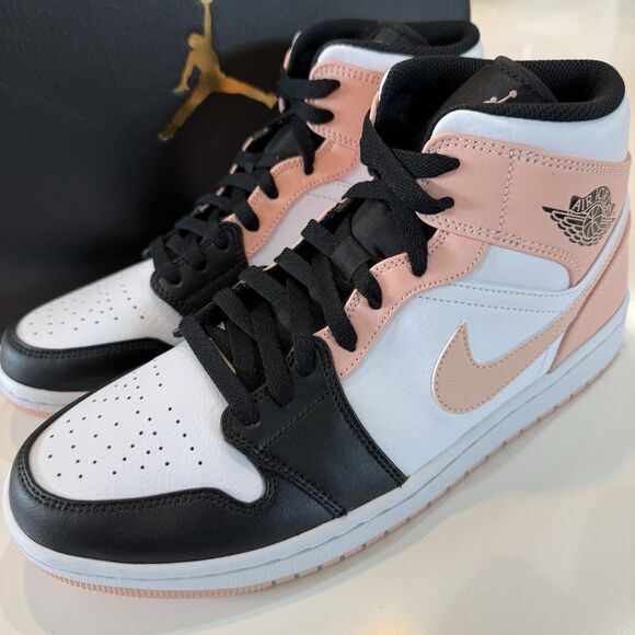 NIB Nike Air Jordan 1 Mid Arctic Orange Black Crimson Tint 554724-133 Mens 9.5 main image 5